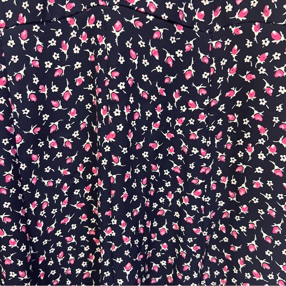Lauren Ralph Lauren Georgette French Navy Pink Floral Fit and Flare Dress size 2 - Picture 7 of 16